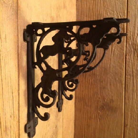 Two (2) Cast Iron Horse Corner Shelf Bracket 9 3/4" tall Home Décor 0170-15009 - Picture 8 of 16